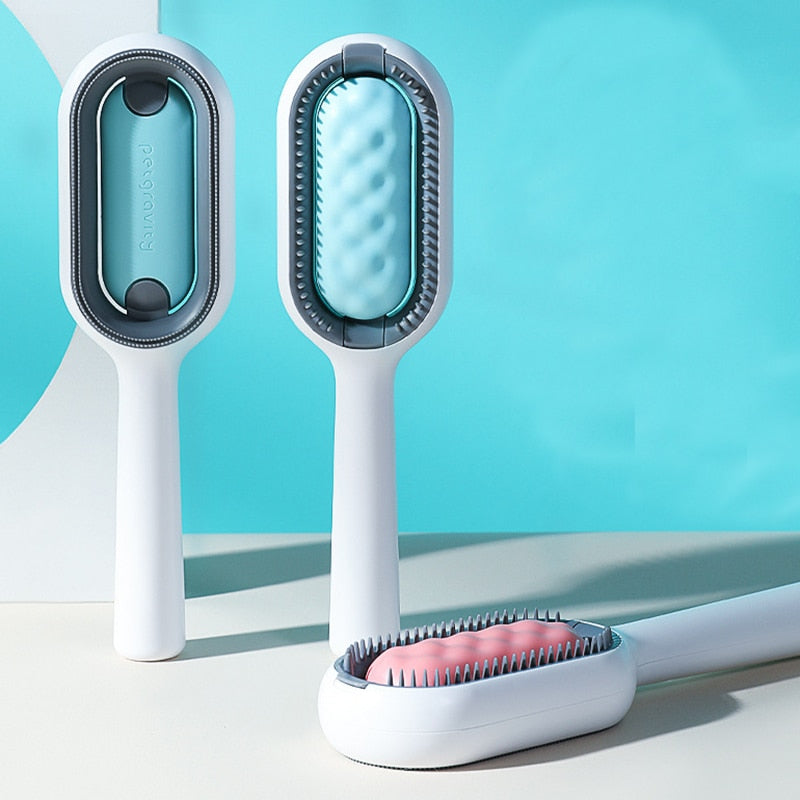 Double Sided Hair Removal Brushes for Cat Dog Pet Grooming Comb with Wipes!