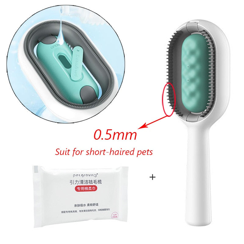 Double Sided Hair Removal Brushes for Cat Dog Pet Grooming Comb with Wipes!